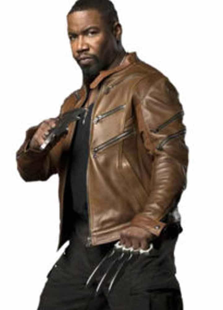 ARROW SEASON 2 (BEN TURNER) MICHAEL JAI WHITE BROWN LEATHER JACKET ARROW SEASON 2 (BEN TURNER) MICHAEL JAI WHITE BROWN LEATHER JACKET